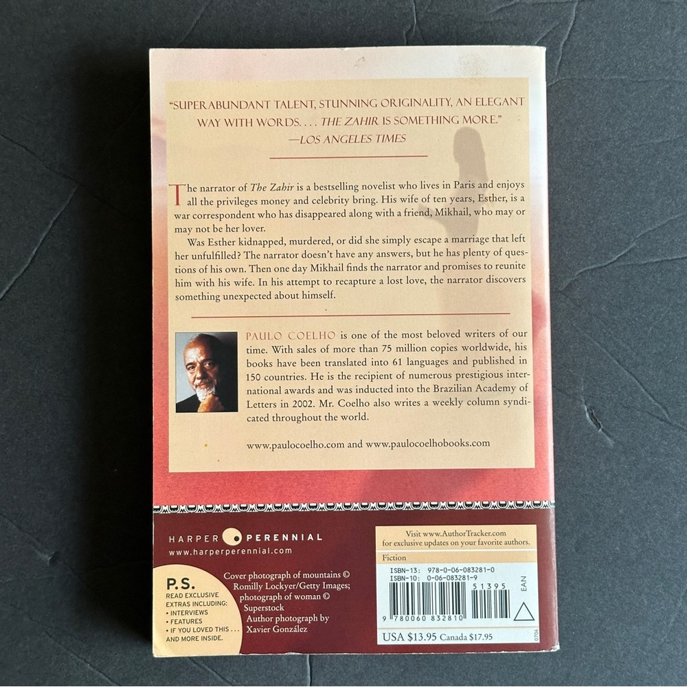The Zahir: A Novel by Paulo Coelho | Fiction, Mystery | Paperback Book - Picture 2 of 8